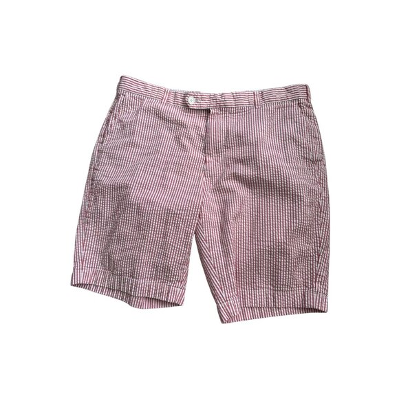 BROOKS BROTHERS Men's Red White Seersucker Striped Shorts Size 38 - Picture 5 of 9
